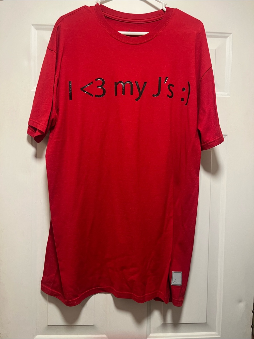 Jordan’s Red Men's Graphic Tee with 'I <3 my J's :)'